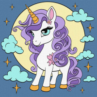 Картина по номерам "Казкова одноріжка" KHO6107 25х25см                                         Ідейка Арт:39631