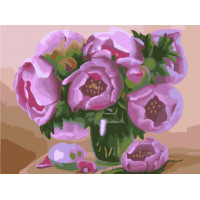 Картина за номерами. Rainbow Art "Бузкові півонії" GX7264-RA Rainbow Art Арт:17469