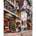 Картина за номерами. "Гуляючи новорічними вуличками" 40x50см KHO3582 Ідейка Арт:16776