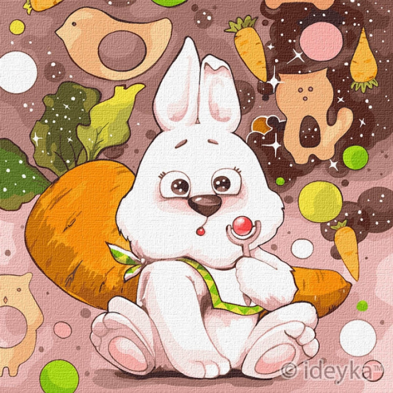 Картина за номерами Ідейки "Чарівний зайчик" 30x30см KHO4215 Ідейка Арт:19452