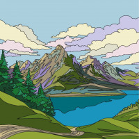 Картина за номерами "Літній пейзаж" 11029-AC 30х30 см ArtCraft Арт:36708