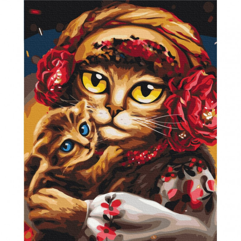 Картина за номерами "Сім'я котиків" © Маріанна Пащук Brushme BS53117 40х50 см Brushme Арт:27144