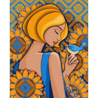 Картина за номерами "Сонячний птах" ©mosyakart Ідейка KHO2590 40х50 см Ідейка Арт:27119