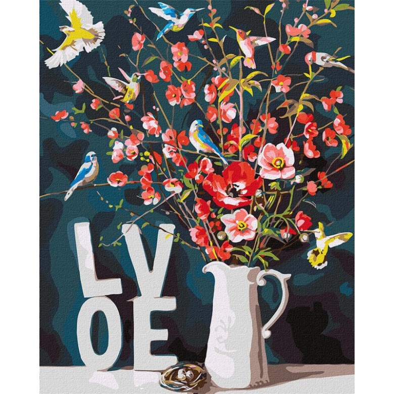Картина за номерами "З любов'ю" ©Ira Volkova" KHO3119 Ідейка 40х50см Ідейка Арт:23720