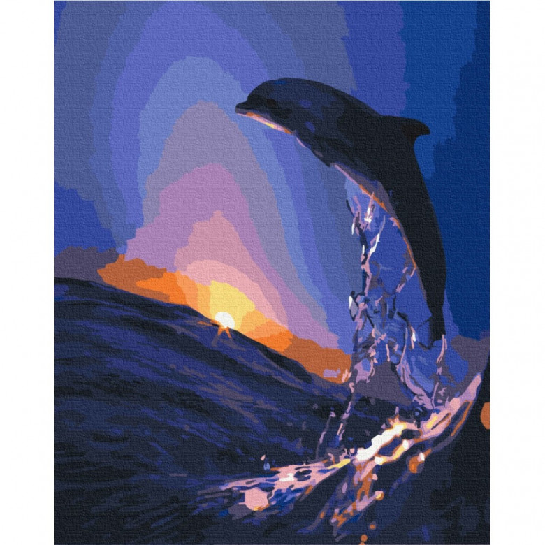 Картина за номерами "Захід дельфіна" BS5186  Brushme 40х50 см Brushme Арт:31458