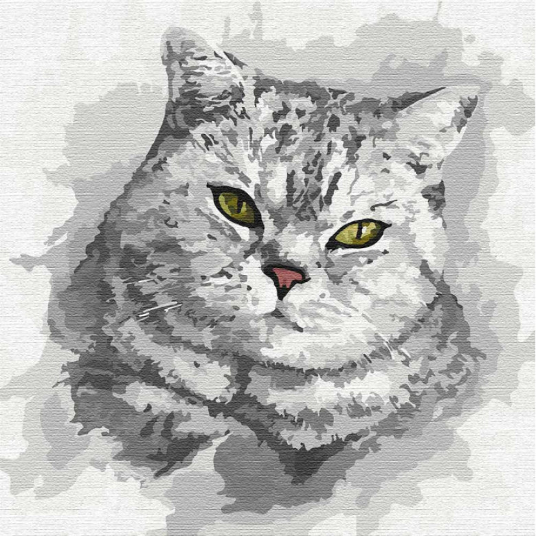 Картина за номерами. "Зеленоокий погляд" 30x30см KHO4200 Ідейка Арт:16569