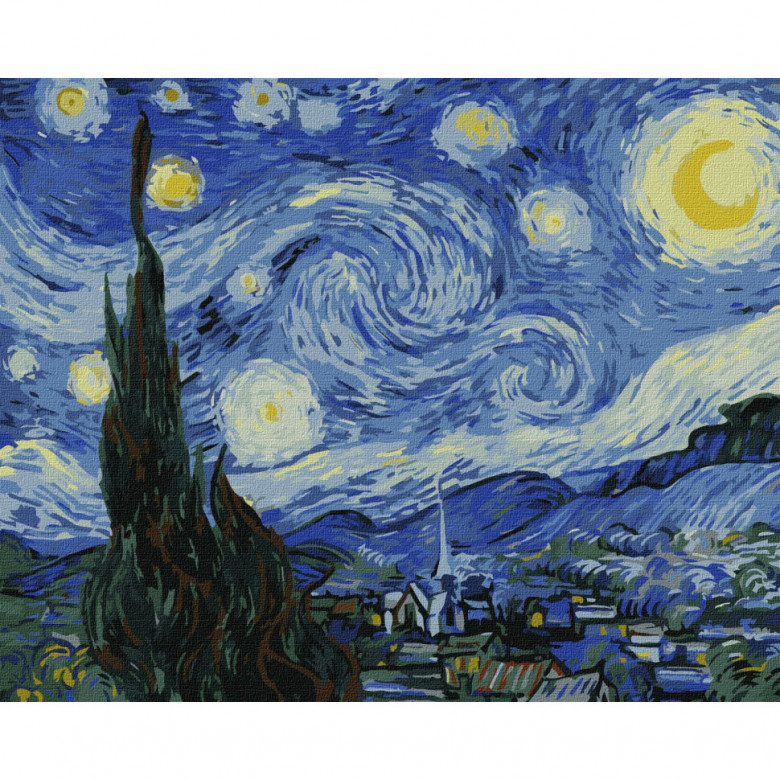 Картина за номерами "Зоряна ніч © Вінсент Ван Гог" Ідейка KHO2857 40х50 см Ідейка Арт:23307