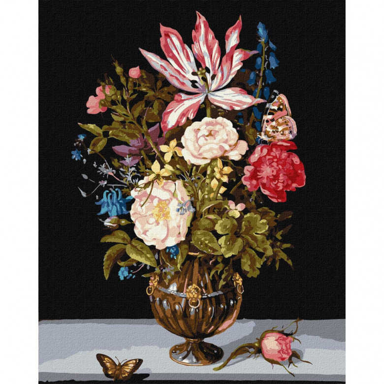 Картина за номерами  "Квітуча композиція" ©Ambrosius Bosschaert de Oude Ідейка KHO3224 40х50 см  Ідейка Арт:29200