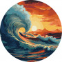 Картина за номерами "Лови хвилю" ©art_selena_ua KHO-R1003 діаметр 39 см  Ідейка Ідейка Арт:33139