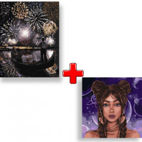 Набір картин за номерами 2 в 1 Ідейка "Романтична Венеція" 40х50 KHO4850 та "Космічний погляд" 40х40 KHO4897 Ідейка Арт:35164