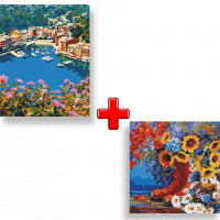 Набір картин за номерами 2 в 1 "Затока мрій" 40х50 KHO2744 та "Казковий ранок" 40х40 KHO3000 Ідейка Арт:35577