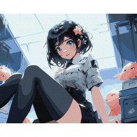 Картина по номерам "Чарівна брюнетка" KHO8419 40х50см                                             Ідейка Арт:39651