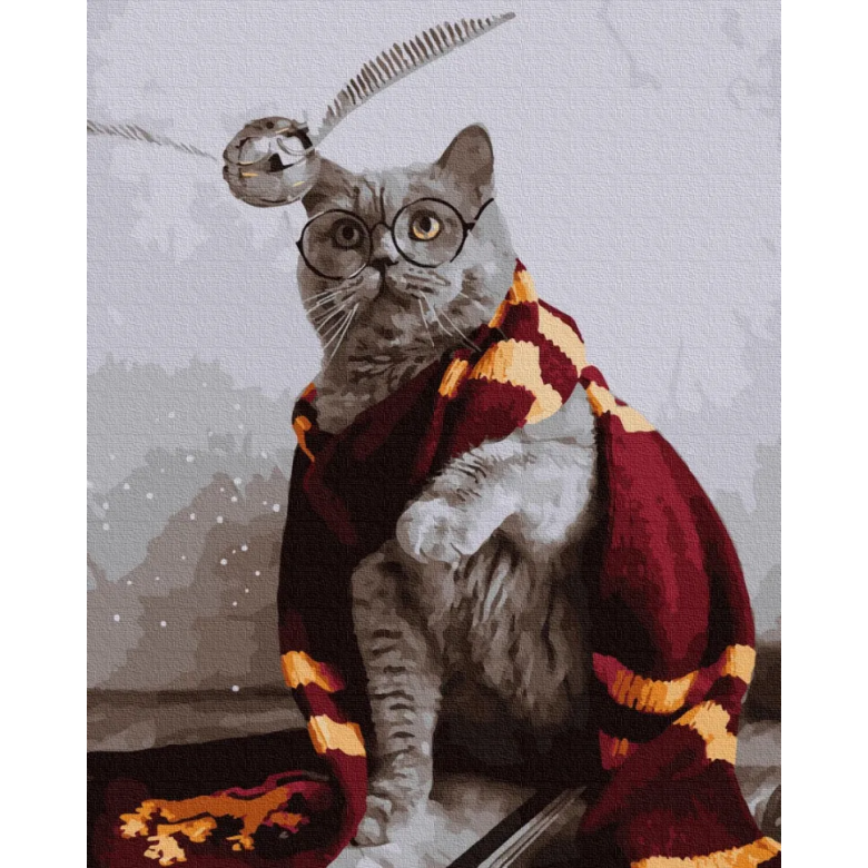 Картина за номерами. Brushme "Котик ловець снітча" GX36543 Brushme Арт:18394