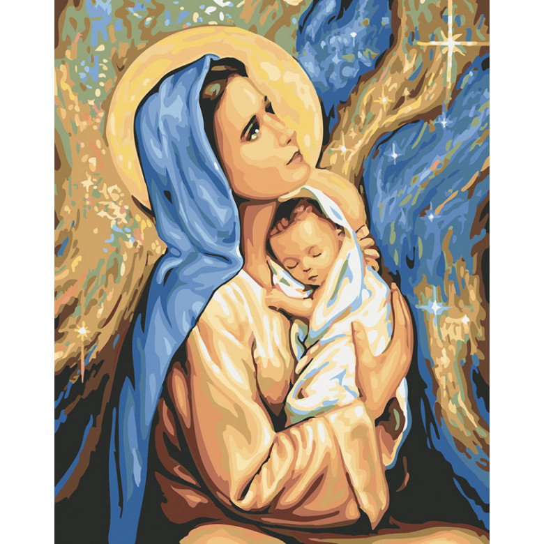 Картина за номерами. Brushme "Матір Божа з дитям" GX24165, 40х50 см Brushme Арт:9650