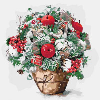 Картина за номерами. Букети "Яблучний присмак" 40x40см КНО3026 Ідейка Арт:8167 Картина за номерами. Букети "Яблучний присмак" 40x40см КНО3026 Ідейка Арт:8167