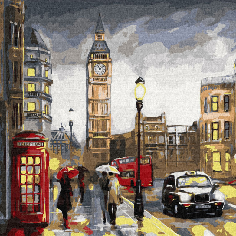 Картина за номерами "Дощовий Лондон" Ідейка KHO3599 50х50см Ідейка Арт:23933