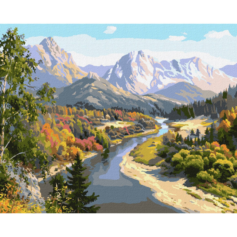 Картина за номерами "Осінь у горах"Ідейка KHO2848 40х50 см Ідейка Арт:22472