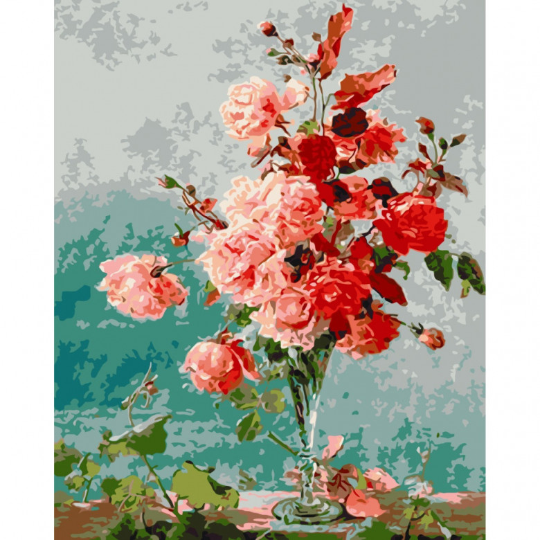 Картина за номерами "Рожеві троянди" Art Craft 13135-AC 40х50 см ArtCraft Арт:29995
