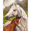 Картина за номерами "Сім'я коней" BS33101  Brushme 40х50 см Brushme Арт:31433