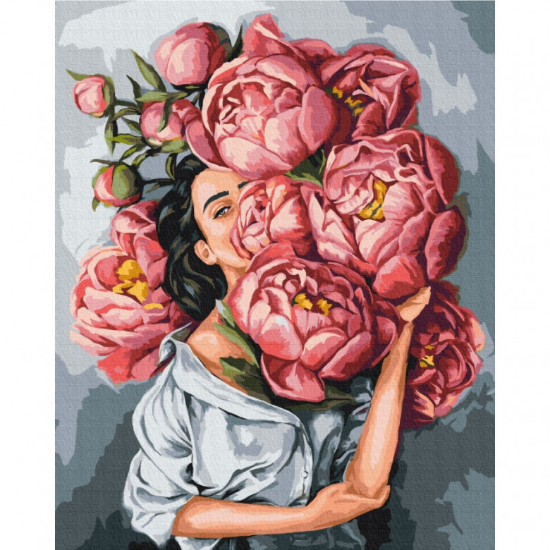 Картина за номерами "У хмарі півонії" @ Mykhailyshyna Daria Brushme BS53067 40х50 см Brushme Арт:27136