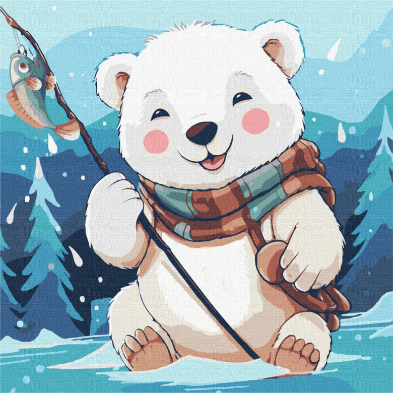 Картина за номерами "Зимова риболовля" KHO6533 30х30 см Ідейка Арт:34528