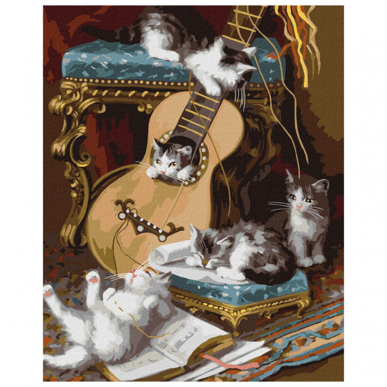 Картина за номерами "Пухнасті музиканти" ©Jules Gustave Leroy Ідейка KHO4478 40х50 см Ідейка Арт:29646