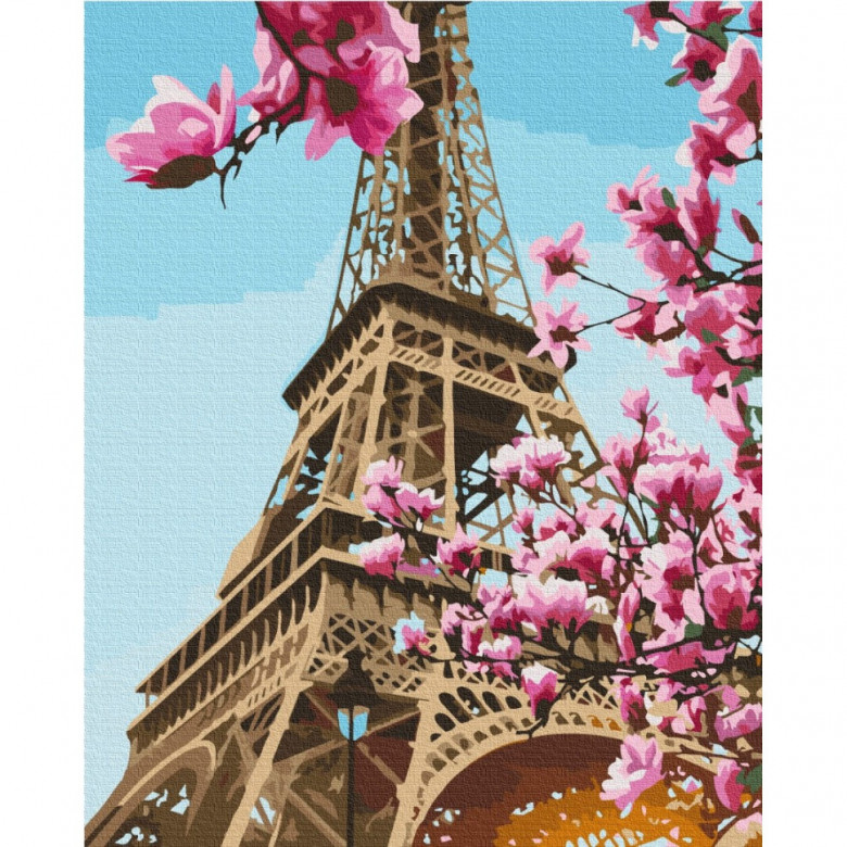Картина за номерами "Сакура в Парижі" Brushme BS52836 40х50 см Brushme Арт:28933