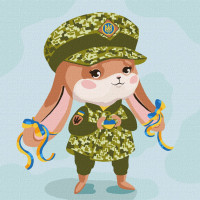 Картина за номерами "Зайка - захисниця" ©Катерина Валер'єва Ідейка KHO2403 30х30 см Ідейка Арт:29769