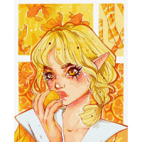 Картина за номерами "Апельсинове захоплення" ©nila_art_art  KHO2548 40х50 см Ідейка Ідейка Арт:31790