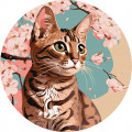 Картина за номерами "Чарівне кошеня" ©art_selena_ua KHO-R1012 діаметр 39 см Ідейка Ідейка Арт:33148