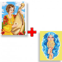 Набір картин за номерами 2 в 1 Ідейка "Грай, моя бандуро" 40х50 KHO4981 та "Золото України" 30х40 KHO8309 Ідейка Арт:35148