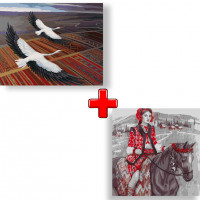 Набір картин за номерами 2 в 1 Ідейка "Над рідною землею" 40х50 KHO4325 та "Мандрівка рідним краєм" 40х40 KHO2537 Ідейка Арт:35130