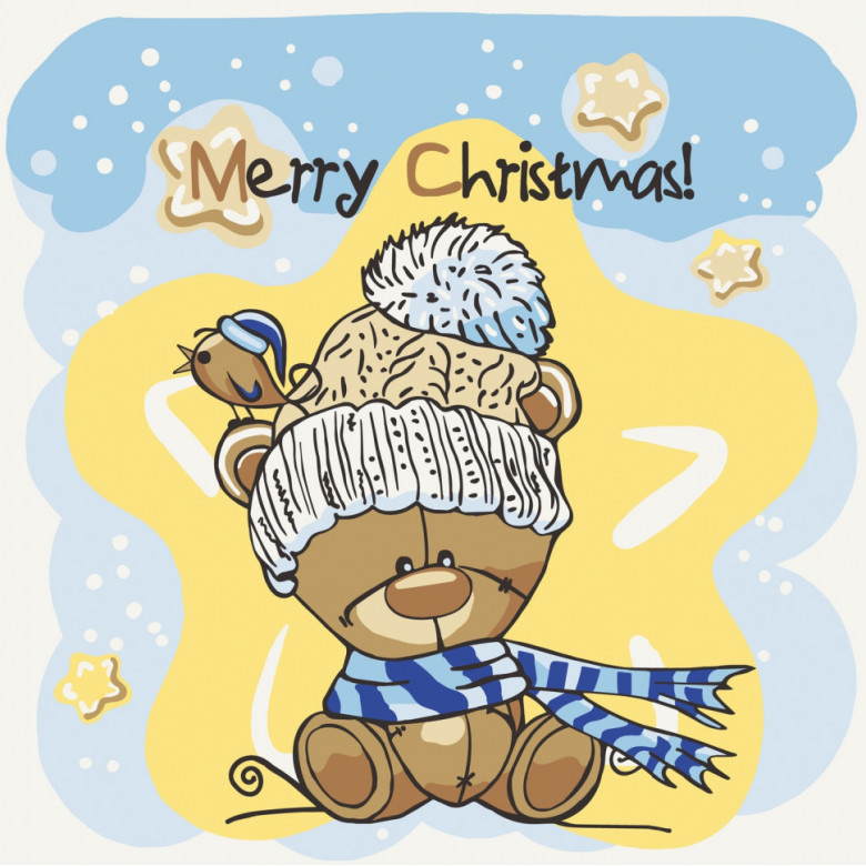 Розпис на полотні "Різдвяний ведмедик" Art Craft 15552-AC 30х30 см ArtCraft Арт:22416