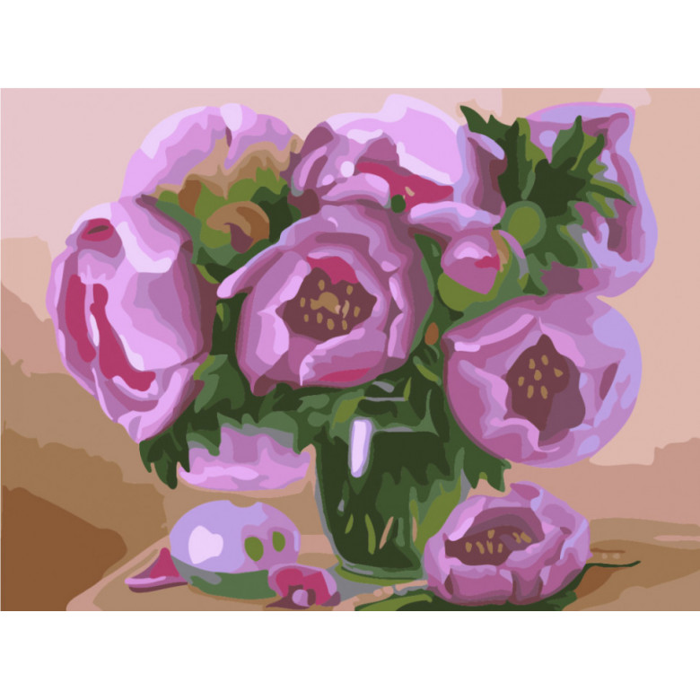 Картина за номерами. Brushme "Ніжні півонії" GX7264 Brushme Арт:16695