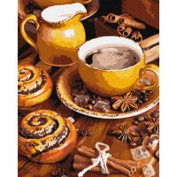 Картина за номерами "Кавова насолода" Ідейка KHO5667 40х50 см Ідейка Арт:29405 Картина за номерами "Кавова насолода" Ідейка KHO5667 40х50 см Ідейка Арт:29405