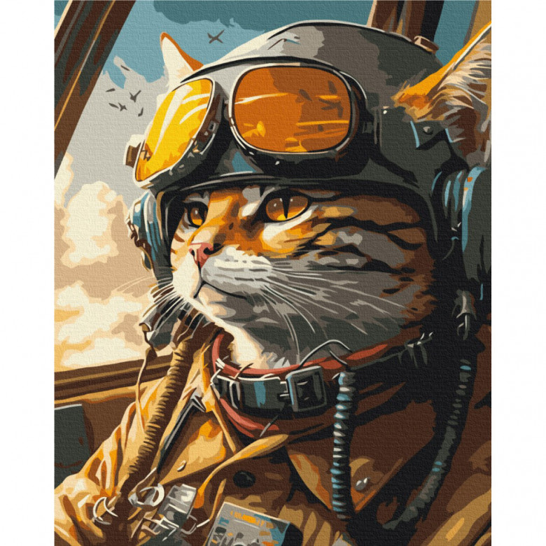 Картина за номерами "Котик на захисті неба" © Маріанна Пащук Brushme BS53792 40x50 см  Brushme Арт:39911