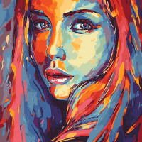 Картина за номерами. Люди "Яскравий силует 2" KHO2649, 40x40 см Ідейка Арт:7775