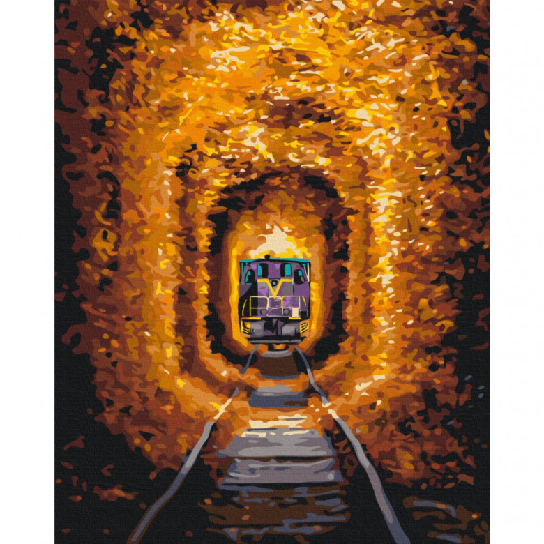Картина за номерами "Тунель кохання та потяг" © Sergiy Stepanenko Brushme BS53789 40x50 см  Brushme Арт:39910