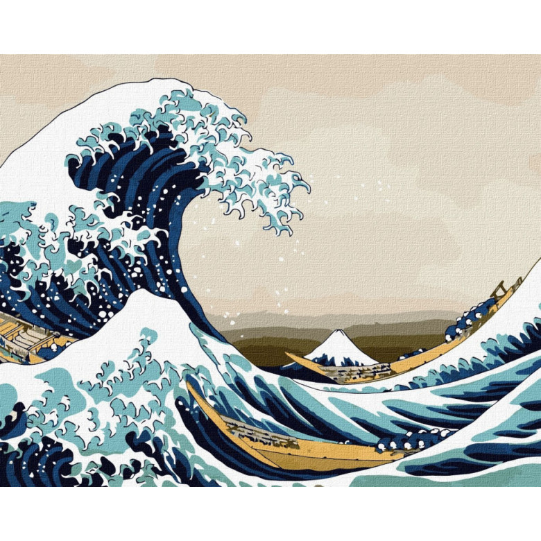 Картина за номерами "Велика хвиля у Канагаві © Кацусіка Хокусай"Ідейка KHO2756 40х50 см Ідейка Арт:23817