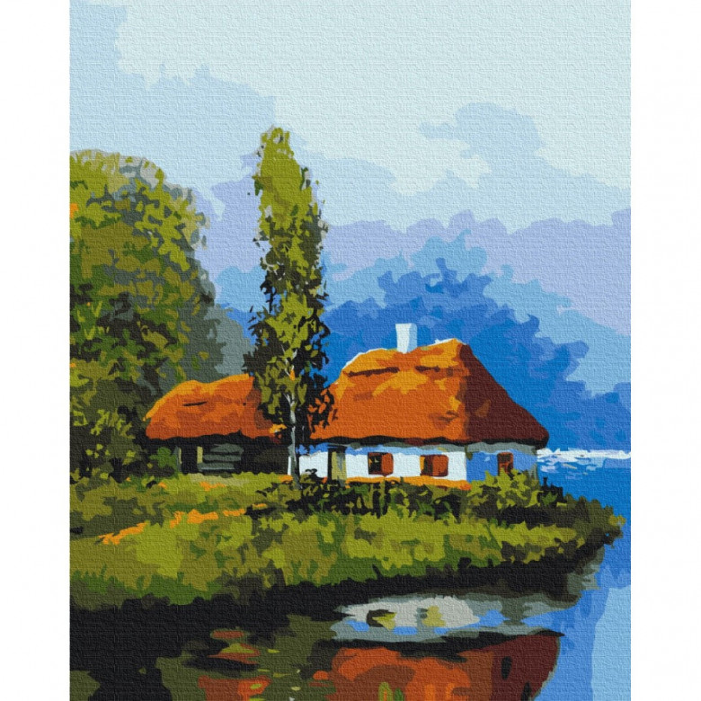 Картина за номерами "Хатинка біля озера" Brushme BS53152 40х50 см Brushme Арт:28934
