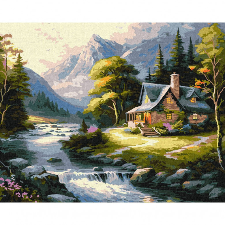 Картина за номерами "Будиночок у горах" ©art_selena_ua KHO6329 40х50 см Ідейка Ідейка Арт:33125