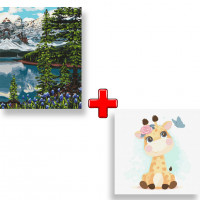 Набір картин за номерами 2 в 1 Ідейка "Єднання мрій" 40х50 KHO2748 та "Перше знайомство" 30х30 KHO6008 Ідейка Арт:35149