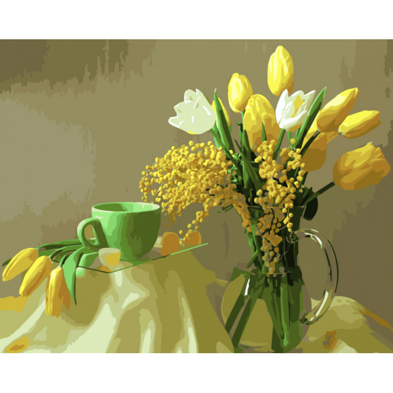 Картина за номерами. Brushme "Жовті тюльпани" GX9245, 40х50 см Brushme Арт:9100