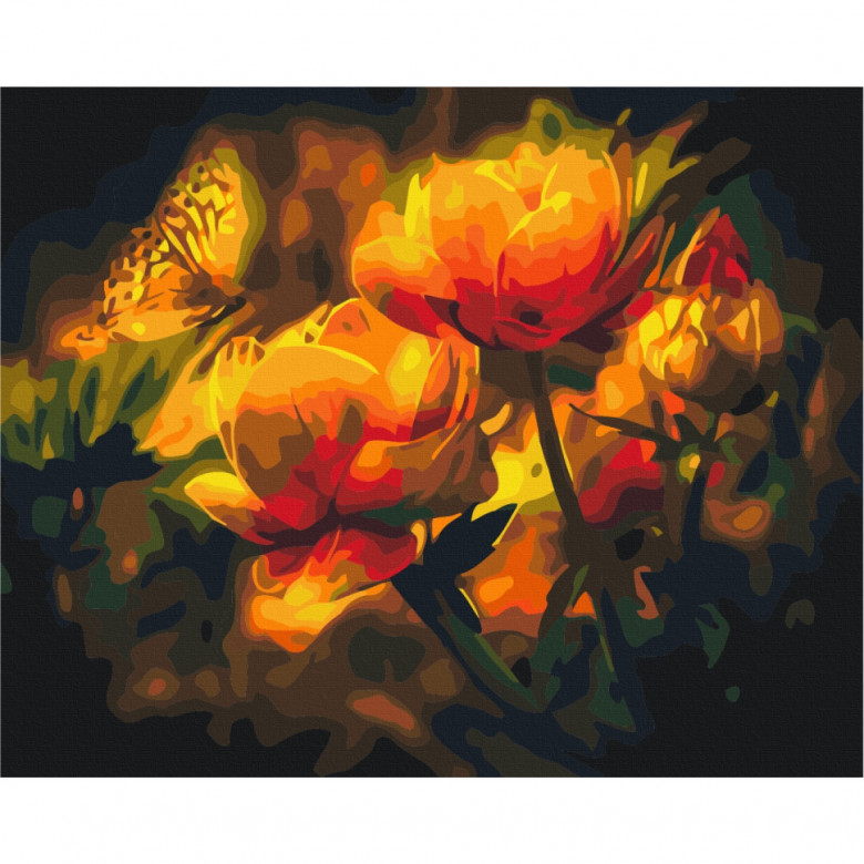 Картина за номерами "Квітковий контраст" BS22025  Brushme 40х50 см Brushme Арт:31435