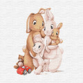 Картина за номерами. "Маленька сім'я кроликів" 30x30см KHO2361 Ідейка Арт:17363