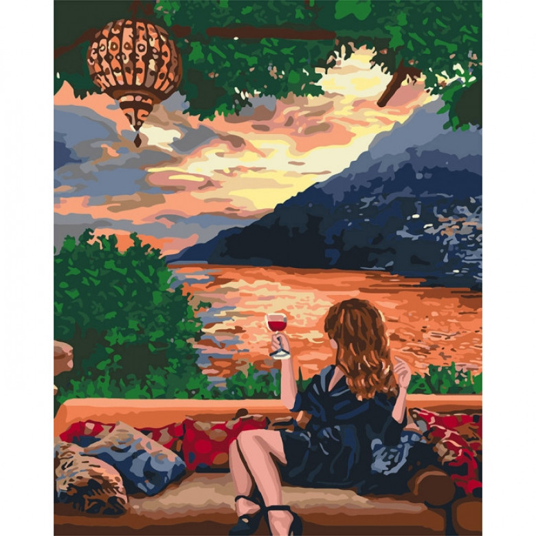 Картина за номерами "Милуючись заходом" 40x50см KHO4730 Ідейка Арт:15403