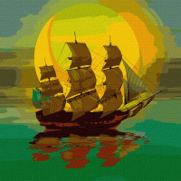 Картина за номерами "Місячний вітрильник" Ідейка KHO5038 50х50 см Ідейка Арт:26597 Картина за номерами "Місячний вітрильник" Ідейка KHO5038 50х50 см Ідейка Арт:26597