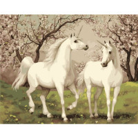 Картина за номерами. Тварини, птахи "Пара єдинорогів" KHO2431, 40x50 см Ідейка Арт:7907