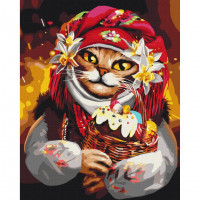 Картина за номерами "Великодня киця"  ©Маріанна Пащук BS53428  Brushme 40х50 см Brushme Арт:31469