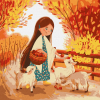 Картина за номерами "Яблунева історія © Катерина Валерєва" Ідейка KHO4933 40х40 см Ідейка Арт:25545